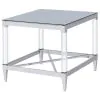 Coaster Fine Furniture 709727 Lindley - Square Tempered Mirror Acrylic Side End Table - Chrome