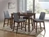 Furniture of America CM3372PC-2PK Marten - Counter Height Chair (Set of 2) - Brown Cherry / Gray