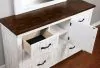 Furniture of America CM7962CK-BED Alyson - California King Bed - Distressed White / Walnut