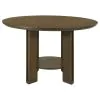 Coaster Fine Furniture 193660-S5 Ottowa - 5 Piece Round Wood Dining Room Table Set - Brown