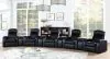CoasterEssence 600002 Cyrus - Upholstered Home Theater Storage Wedge Console - Black