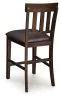 Ashley Furniture D596-124 Haddigan - Upholstered Barstool (Set of 2) - Dark Brown