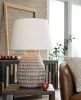 Ashley Furniture L235804 Darrich - Metal Table Lamp - Beige / White