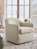 Ashley Furniture A3000817 Valwick - Swivel Accent Chair - Cream / Brown