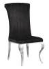CoasterElevations 115561-S5 Quinn - 5 Piece Round Glass Top Mirrored Dining Set - Black