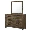 CoasterEveryday 222633M Woodmont - 8-Drawer Dresser With Mirror - Rustic Golden Brown