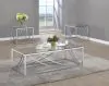 Coaster Fine Furniture 720498-S3 Lille - 3 Piece Glass Top Coffee End Sofa Table Set - Chrome