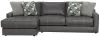 Jackson 5045/73/75-28 Jackson 5045/73/75-28 Minori - Italian Leather 2 Piece Sofa / Chaise With LSF Chaise - Steel