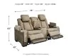Ashley Furniture 2200318 Ashley Furniture 2200318 Next-Gen Durapella - Power Reclining Loveseat With Console/Adj Headrest - Sand