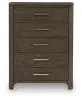 Ashley Furniture PCB843-46 Radkin - Five Drawer Chest - Burnished Brown