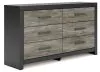 Ashley Furniture PCB1118-31 Ashley Furniture PCB1118-31 Broachmyn - Six Drawer Dresser - Black / Gray