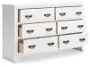 Ashley Furniture B427/31/36/46/82/97 Ashley Furniture B427/31/36/46/82/97 Binterglen - 5 Pc. - Dresser, Mirror, Chest, King Panel Bed - White