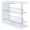 CoasterEssence 100167 Prescott - Rectangular Home Bar Table - White High Gloss