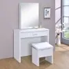 CoasterEssence 300290 Harvey - Vanity Set With Lift - Top Stool - White