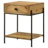 CoasterEssence 959556 Declan - 1-Drawer Wood Accent Side Table - Natural Mango