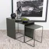 Coaster Fine Furniture 930250 Imez - 3 Piece Rectangular Metal Nesting Table Set - Gray