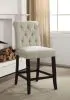 Furniture of America CM3564PC-2PK Izzy - Counter Height Chair (Set of 2) - Beige / Antique Black