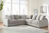 Benchcraft® 20305/64/46(2)/77/65/11 Benchcraft® 20305/64/46(2)/77/65/11 Aslan Court - 6 Pc. - 5-Piece Sectional, Ottoman - Pebble