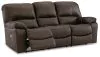 Ashley Furniture U4380887 Leesworth - Power Reclining Sofa - Dark Brown