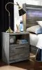 Ashley Furniture B221/31/35/46/84S/87/89/B100-12/91(2) Ashley Furniture B221/31/35/46/84S/87/89/B100-12/91(2) Baystorm - Full Panel Bed With 2 Storage Drawers - 9 Pc. - Dresser, Mirror, Chest, Full Bed, 2 Nightstands - Gray