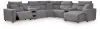 Ashley Furniture 65906S7 Ashley Furniture 65906S7 Modmax II - 7-Piece Power Reclining Sectional With RAF Press Back Power Chaise And Audio Consoles - Salt And Pepper