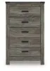 Ashley Furniture B4480-46 Frandern - Five Drawer Chest - Gray