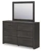 Ashley Furniture PCB2108B1 Hollivern - Dresser And Mirror - Dark Gray