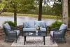 Ashley Furniture PCP391-080 Bridges Beach - Loveseat, Lounge Chairs, Table Set (Set of 4) - Gray