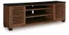 Ashley Furniture W737-78 Kallari - XL TV Stand With Fireplace Option - Warm Brown / Black