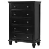 CoasterEssence 201325 Sandy Beach - 5-Drawer Bedroom Chest - Black