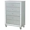 CoasterEssence 223215 Gunnison - 5-Drawer Bedroom Chest - Silver Metallic