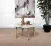 Coaster Fine Furniture 703718 Aldis - Round Marble Top Coffee Table - White And Natural