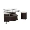 CoasterEssence 720218 Buckley - 3 Piece Coffee Table And Stools Set - Cappuccino