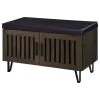 Coaster Fine Furniture 915153 Brixton - 2-Door Padded Entryway Shoe Storage Bench - Smoked Oak