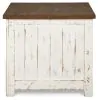 Ashley Furniture T459-3 Wystfield - Rectangular End Table - 2 Doors - White / Brown