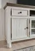 Ashley Furniture W814-68 Havalance - Extra Large TV Stand - 4 Doors - Brown / Beige