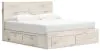 Ashley Furniture B2310B14 Ashley Furniture B2310B14 Lawroy - King Panel Bed With Storage Footboard And 2 Under Bed Storage Units - Light Natural