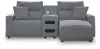 Ashley Furniture 65906S5 Ashley Furniture 65906S5 Modmax II - 3-Piece Power Reclining Sectional With RAF Press Back Power Chaise And Audio Console - Salt And Pepper