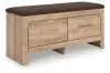 Ashley Furniture PCB1360-09 Kinlanni - Bedroom Upholstered Storage Bench - Tan / Brown