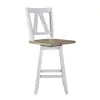 Liberty Furniture 62WH-B250324 Liberty Furniture 62WH-B250324 Lindsey Farm - Counter Height Swivel Chair - Weathered White & Sandstone