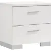 CoasterEssence 203501KE-S5L Felicity - 5 Piece Upholstered Eastern King Bedroom Set - White High Gloss