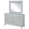 CoasterEssence 223213M Gunnison - 6-Drawer Dresser With Mirror - Silver Metallic