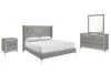 New Classic 00-3365G-14N New Classic 00-3365G-14N Huxley - 6/6 Eastern King 4 Piece Bedroom Set (Bed & Dresser & Mirror & Nightstand) - Gray