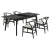Coaster Fine Furniture 121251-S5 Crestmont - 5 Piece Extension Leaf Dining Table Set - Black