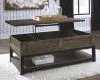 Ashley Furniture T444-9 Johurst - LIFT TOP COCKTAIL TABLE - Grayish Brown