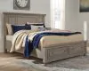 Ashley Furniture B733B33 Lettner - King Panel Storage Bed - Light Gray