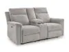 Ashley Furniture 3320196 Barnsana - Dbl Power Reclining Loveseat with Console - Ash