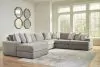 Ashley Furniture 58103/16/46(3)/77/65/08 Ashley Furniture 58103/16/46(3)/77/65/08 Avaliyah - 7 Pc. - 6-Piece Sectional With Laf Corner Chaise, Ottoman - Ash