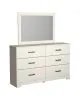 Ashley Furniture B2588/31/36/71/96/92(2) Ashley Furniture B2588/31/36/71/96/92(2) Stelsie - 6 Pc. - Dresser, Mirror, Queen Panel Bed, 2 Nightstands - White