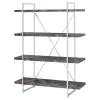 CoasterEssence 802613 Grimma - 4-Shelf Bookshelf - Rustic Gray And Chrome